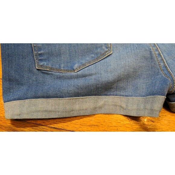 Womens Pacsun Blue Cuffed Super Stretch Shortie Distressed Denim Shorts Size 27 - Picture 7 of 7